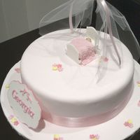 Christening Cake Girls christening cake with baby in cradle