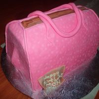 Pink Handbag Chocolate mud cake with pink fondant