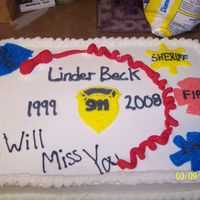 911 Retirement this was made for a lady I use to work for buttercream with fondant accents