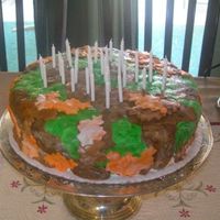 Camouflage / Leaf Bd Cake My very first fondant cake! LOL I made this for my dad's bd. It was supposed to be camouflage, It didn't turn out exactly like I...