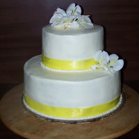 Orchid Wedding Cake My 3rd official wedding cake. All buttercream with fresh orchids.