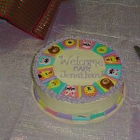 Baby Shower This is a baby shower cake meant to match the plates at the party. All buttercream with fondant accents.