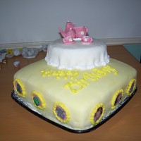 Tea Party Birthday Cake 1st all fondant cake. The figures our gumpaste, modeled after my daughter's play set.