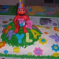 Springtime Elmo ELMObuttercream and mmfmy 5th cake.