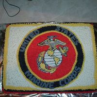 Marine Corps Cake I made this cake for a group of Marines to serve at a BBQ. Emblem was drawn freehand.