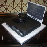 Ps3 Slim ordered for a guy's 35th birthday by his girlfriend. 1-recipe vanilla cake with chocolate fudge frosting inside. cake is all edible,...