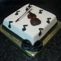 Violin chocolate fudge cake with white chocolate cream cheese frosting. ordered for a lady violinist who's part of an orchestra. the best...
