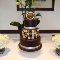 My Brother's Wedding Cake Cake for my brother's wedding- Chocolate cake w/ ganache and raspberry buttercream; covered in choc. fondant w/ silk ribbon detail; He...