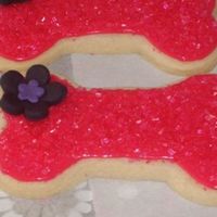 Dog Bone Cookie Cookie for dog's 1st birthday! Sugar cookie w/ RI, gumpaste flower