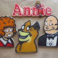 Little Orphan Annie Made for a cast party for a church play. the customer wanted me to add eyes to the cookies. It didn't look like the old cartoon, but...