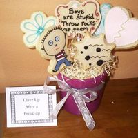 Boys Are Stupid My daughter had these pajamas that said "boys are stupid. Throw rocks at them" I decided to copy them as a cheer up bouquet for...