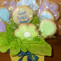 Cookie Bouquet This was a cookie bouquet I did for a "friend" and the whole experience did not go well, but I was happy with the bouquet.