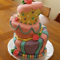 Topsy Turvy Tea Party Cake First ever attempt at a carved cake + topsy turvy design. For my sister's "Mad Tea Party" birthday party. MFF fondant that...