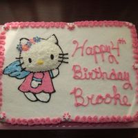 Hello Kitty 1/2 choc 1/2 yellow cake with bc.