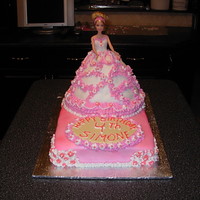 Princess Cake I made this for a friend's daughter. The doll in it was a real doll, one that her mother saved from when she got this cake as a child...