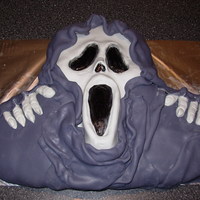 Scream Cake Made this completely with fondant which was covering carved cake!