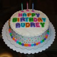 Star Tip Birthday Cake Betty Crocker White Cake with CC Extender Recipe (YUMMY) and Crusting Butter Cream Icing (with 1 TBSP Merainge Powder to make the shape...