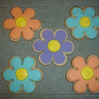 Flower Power Cookies Practicing decorating with MMF. I rolled this too thick.