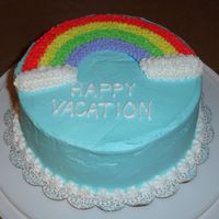 Wilton Course I - First Cake Ever This is my first attempt at baking a cake (I've always done cupcakes and prepared frosting scooped on top!) It's a pink...