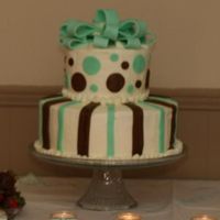 Bow-Saster This is my first stacked cake. It was for my sister's baby shower. The cake is wilton's classic white cake frosted with wilton&#...