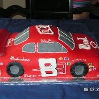 Dale J.r. #8 white&choc. cake , buttercream icing , mmf , gumpaste tires and tail fin