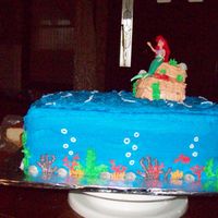 Little Mermaid Under The Sea choc. cake, butter cream icing , toy doll