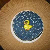 Ducky Dots simple little baby shower cake I made today. Lots of baby showers this time it seems. Duck is royal rest butter cream