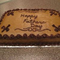 Father's Day My dad is a simple man, so I attempted a simple cake. Not my favorite but it sure tasted good!! Milky Way swirl cake with buttercream icing...