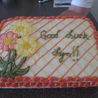 Going Away Cake For Co-Worker Cake is lemon w/raspberry filling and lemon cream cheese icing. Thanks for looking!