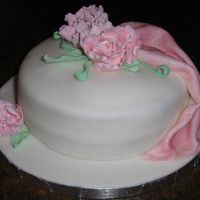 My First Fondant Cake--Fondant And Gumpaste Class Now that I see the picture I can see all the flaws, but I'm still so proud of myself. Not sure if I am crazy about fondant, but I'...