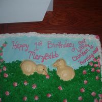 Baby Chicks this was for a little girl turning one , its all buttercream .