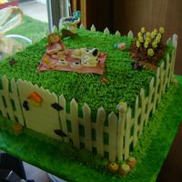 Alli's Tea Party I made this cake for my first contest. It is a dummy covered in fondant as is the board.I used mmf to make all decorations except the...