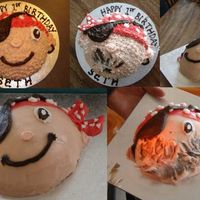 My Little Boy's Smash Cakes! Smash cake for actual birthday piped with star tip, and smash cake for party done in smoothed buttercream and round tips.