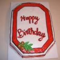 Birthday Cake For Osu Fan This was a birthday cake for my grandpa who is a huge Ohio State football fan. Go Bucs! It's basically a half sheet pan with the...