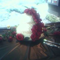 First Wedding Cake This is a picture of my first wedding cake. It was a definite challenge. It is made of french vanilla cake and buttercream icing. The...