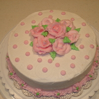 Pink Birthday Cake Strawberry cake with strawberry filling. All buttercream frosting