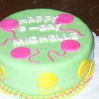 Chocolate Cake A simple chocolate cake, cover and decorated with fondant. Ballons design.