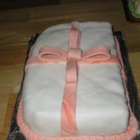 Present For New Year Cake This is a mini fruit cake I made as present for this new 2007 year. Coveredwith fondant and bow of pastillaje