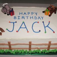 Pony Birthday This was for a friend who had pony rides at her son's birthday party. I was inspired by so many cakes here, especially cake/figurine...