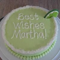 Martha's Margarita Key Lime cake with BC. Lime is fondant and the "salt on the rim" is rock candy. TFL!