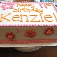 Kenzie's Cake Made this for a little girl who loves pink and orange - all BC. TFL!