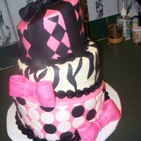 Topsy Turvy Three tier, Pink Cake Box inspired birthday cake.