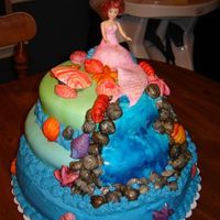 Mermaid Waterfall The bottom layer is BC icing, the top two layers are MMF. The shells, rocks, and dolphin are also MMF. The water on the waterfall is...