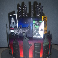 Nyc Sweet 16 This cake was another collaboration with CC member Sneezie. What a blast. All show signs were gumpaste and hand painted. This is a 6"...