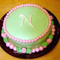 My 2Nd Cake I made this cake for my grandmothers 77th birthday. its coverd and dec.in MMF. I had some problems with wrinkles but the peals cover it up...