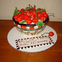 Life Is Just A Bowl Of Cherries Hi-I made this cake for my Great Aunt.( today is her 74th birthday!) she absolutely loves mary englebreit and cherrys, and she liked it so...