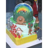 Wizard Of Oz Cake This cake had 2 themes, one side was wizard of oz, other was pirate mickey mouse.