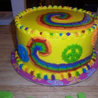 Tie Dye Cake Inspired by KimAZ's 60's tie dye cake.