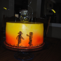 Sunset Firefly Cake This cake was for a little boys birthday that the mom wanted the theme of the party "a summers evening". This cake was a hard one...