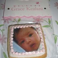 Shower4.jpg NFSC, Toba Garrett's fondant, Antonia's royal icing for pink border. Label was inspired by carisa (see thumbnail for Cookie...